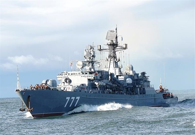 روند اجرای مانور ناوگان دریایی روسیه در سواحل دریای مدیترانه