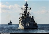 تمرین عملیات آزادسازی کشتی ربوده شده و اطفای حریق در رزمایش مرکب ایران، روسیه و چین