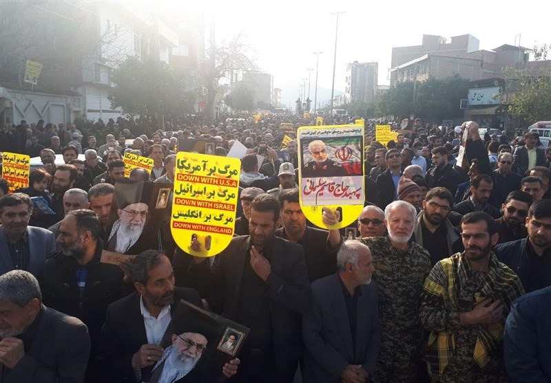 راهپیمایی ضد آمریکایی مردم گرگان در محکومیت شهادت سپهبد سلیمانی برگزار شد+فیلم