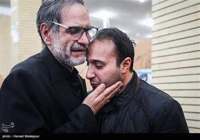 فرزند سپهبد شهید قاسم سلیمانی در مراسم سوگواری در مسجد امیرالمؤمنین شهرک شهید دقایقی تهران