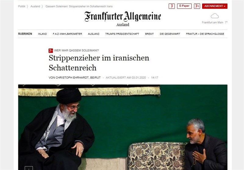 واکنش رسانه های آلمانی به ترور سردار سلیمانی توسط آمریکا/ اقدامی تنش زا و احمقانه