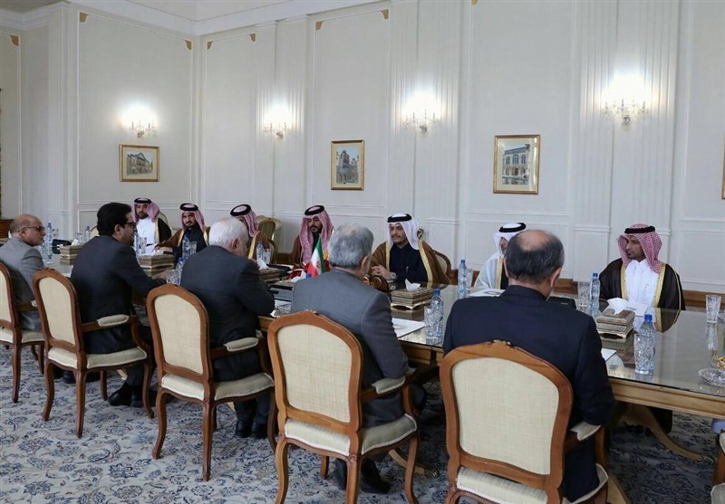 وزیر خارجه قطر با ظریف دیدار کرد/ ایران خواهان تنش در منطقه نیست