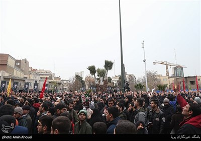 راهپیمایی دانشجویان تهران در پی شهادت سردار سلیمانی-میدان فلسطین 