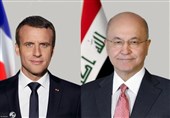 عراق|جزئیات گفت‌وگوی تلفنی برهم صالح و ماکرون/ اصابت راکت به منطقه الخضراء