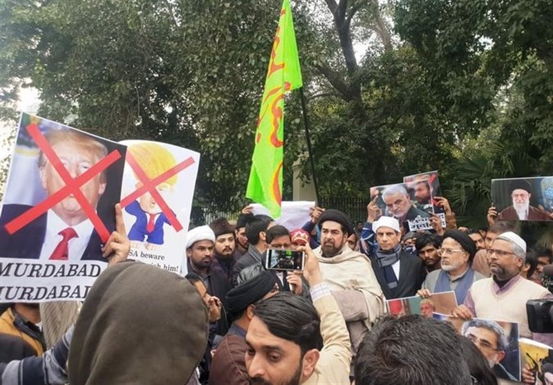 تظاهرات مسلمانان هند در اعتراض به ترور سردار سلیمانی +فیلم
