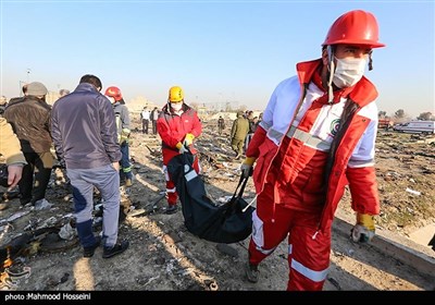 Rescue Teams Work amid Debris after Ukrainian Plane Crashed Near Tehran