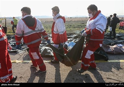 Rescue Teams Work amid Debris after Ukrainian Plane Crashed Near Tehran