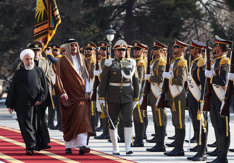 استقبال رسمی روحانی از امیر قطر