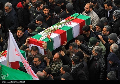 مراسم تشییع و خاکسپاری چهار شهید سانحه هوایی - همدان