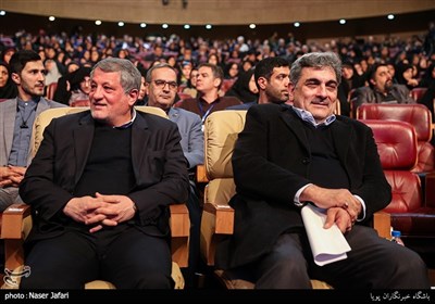 پیروز حناچی و محسن هاشمی رفسنجانی در گردهمایی 1500 مدیر مدرسه شهر تهران