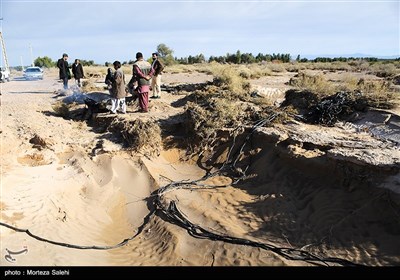خسارت سيل در روستای چاه الوند - سیستان وبلوچستان تصویر