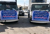 محموله کمکهای جزیره قشم راهی مناطق سیل زده شد