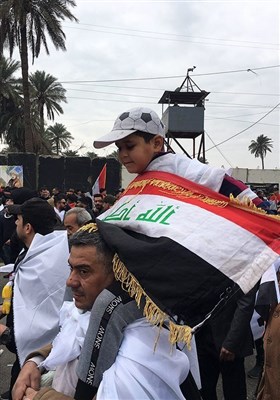 تظاهرة كبيرة وسط بغداد رفضاً لوجود القوات الأمريكية