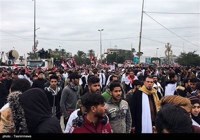 تظاهرة كبيرة وسط بغداد رفضاً لوجود القوات الأمريكية