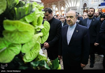 مراسم تجدید میثاق مسعود سلطانی‌فر وزیر ورزش و جوانان و معاونان و مدیران وزارت ورزش با آرمان‌های امام خمینی(ره)