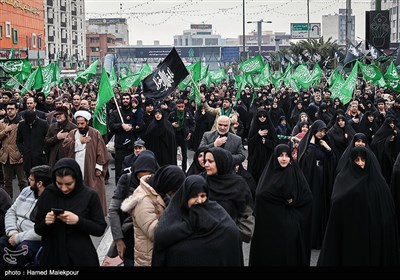مراسم عزاداری شهادت حضرت زهرا(س) در میدان هفت تیر تهران