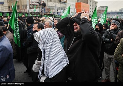 مراسم عزاداری شهادت حضرت زهرا(س) در میدان هفت تیر تهران