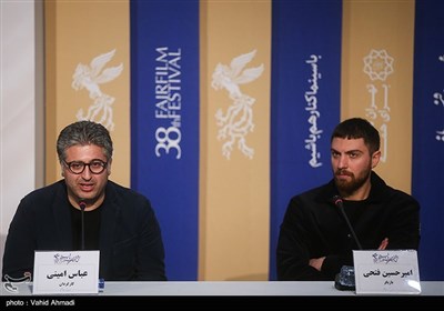 امیرحسین فتحی و عباس امینی کارگردان در نشست خبری فیلم کشتارگاه