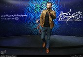 حسام منظور بازیگر در هفتمین روز سی و هشتمین جشنواره فیلم فجر در پردیس چارسو