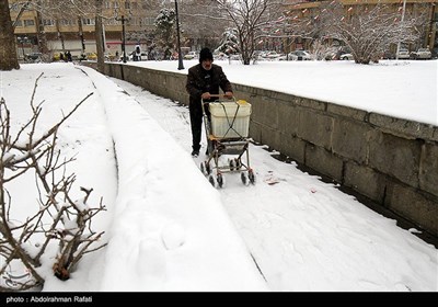 بارش برف در همدان