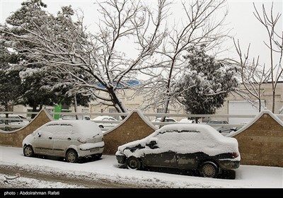 بارش برف در همدان