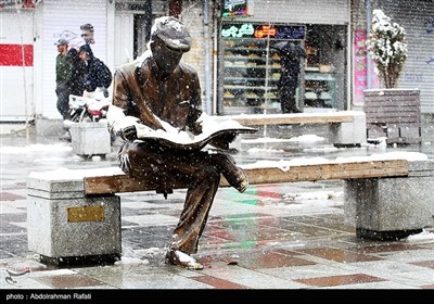 بارش برف در همدان