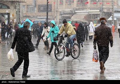 بارش برف در همدان