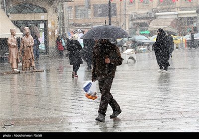 بارش برف در همدان