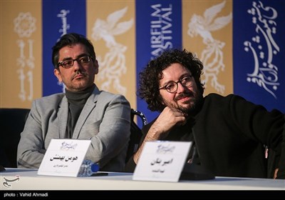 هومن بهمنش و نیما جاویدی در نشست خبری فیلم خورشید