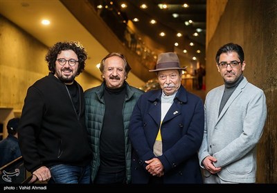 نیما جاویدی ، علی نصیریان ، مجیدی مجیدی و هومن بهمنش در حاشیه نشست خبری فیلم خورشید