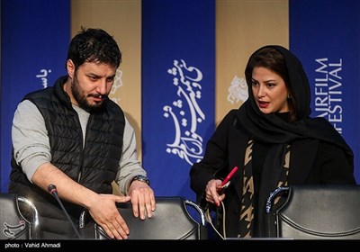 طناز طباطبایی و جواد عزتی در نشست خبری فیلم خورشید