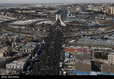 تصاویر هوایی ساعات اولیه راهپیمایی 22 بهمن در تهران