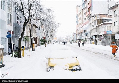 بارش برف سنگین در رشت