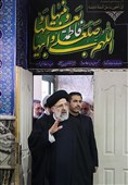 ورود حجت‌الاسلام سیدابراهیم رئیسی رئیس قوه قضائیه‌ به محل دیدار با خانواده‌های جانباختگان تشییع پیکر شهید قاسم سلیمانی در کرمان