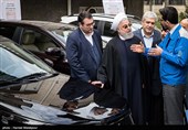 بازدید حجت‌الاسلام حسن روحانی رئیس‌جمهور از چهار خودرو تولید داخل
