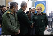 سردار دریادار پاسدار علی فدوی جانشین فرمانده کل سپاه در مراسم گرامیداشت سپهبد شهید قاسم سلیمانی در ستاد فرماندهی نیروی زمینی سپاه