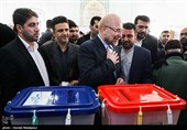حضور محمدباقر قالیباف در پای صندوق رأی یازدهمین دوره انتخابات مجلس شورای اسلامی
