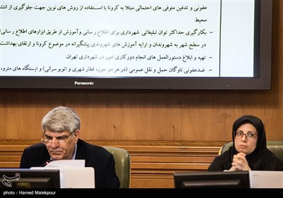 بهاره آروین و ابراهیم امینی در جلسه علنی شورای شهر تهران