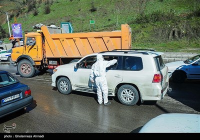 تست کرونا در ورودی مازندران