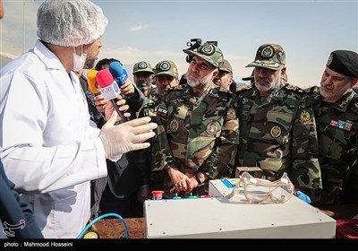 بازدید امیر سرتیپ کیومرث حیدری فرمانده نیروی‌ زمینی ارتش از قرارگاه جهادی مقابله با ویروس کرونا