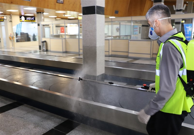 اقدامات کنترلی ویروس کرونا در فرودگاه ارومیه انجام شد