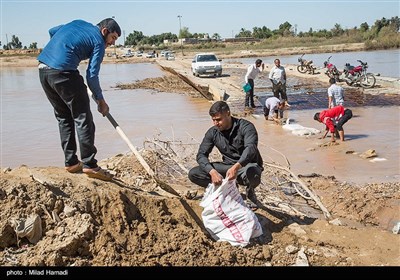 رودخانه،پل،طغيان،خوزستان