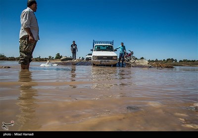 رودخانه،پل،طغيان،خوزستان