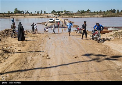 رودخانه،پل،طغيان،خوزستان