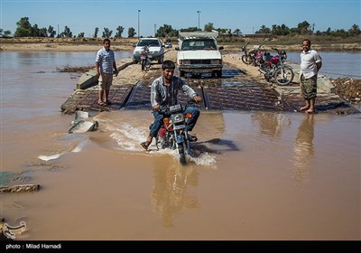 رودخانه،پل،طغيان،خوزستان
