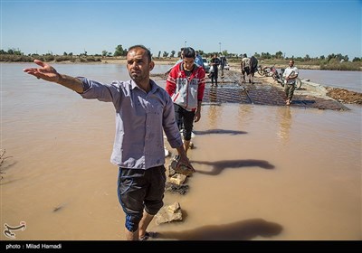 رودخانه،پل،طغيان،خوزستان