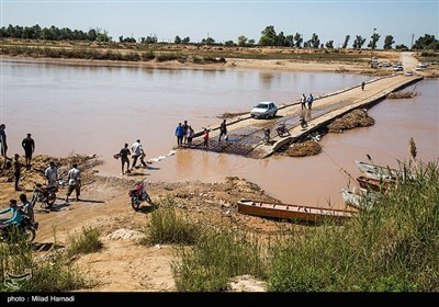 رودخانه،پل،طغيان،خوزستان