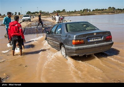 رودخانه،پل،طغيان،خوزستان