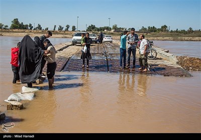 رودخانه،پل،طغيان،خوزستان