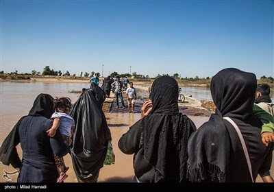 رودخانه،پل،طغيان،خوزستان